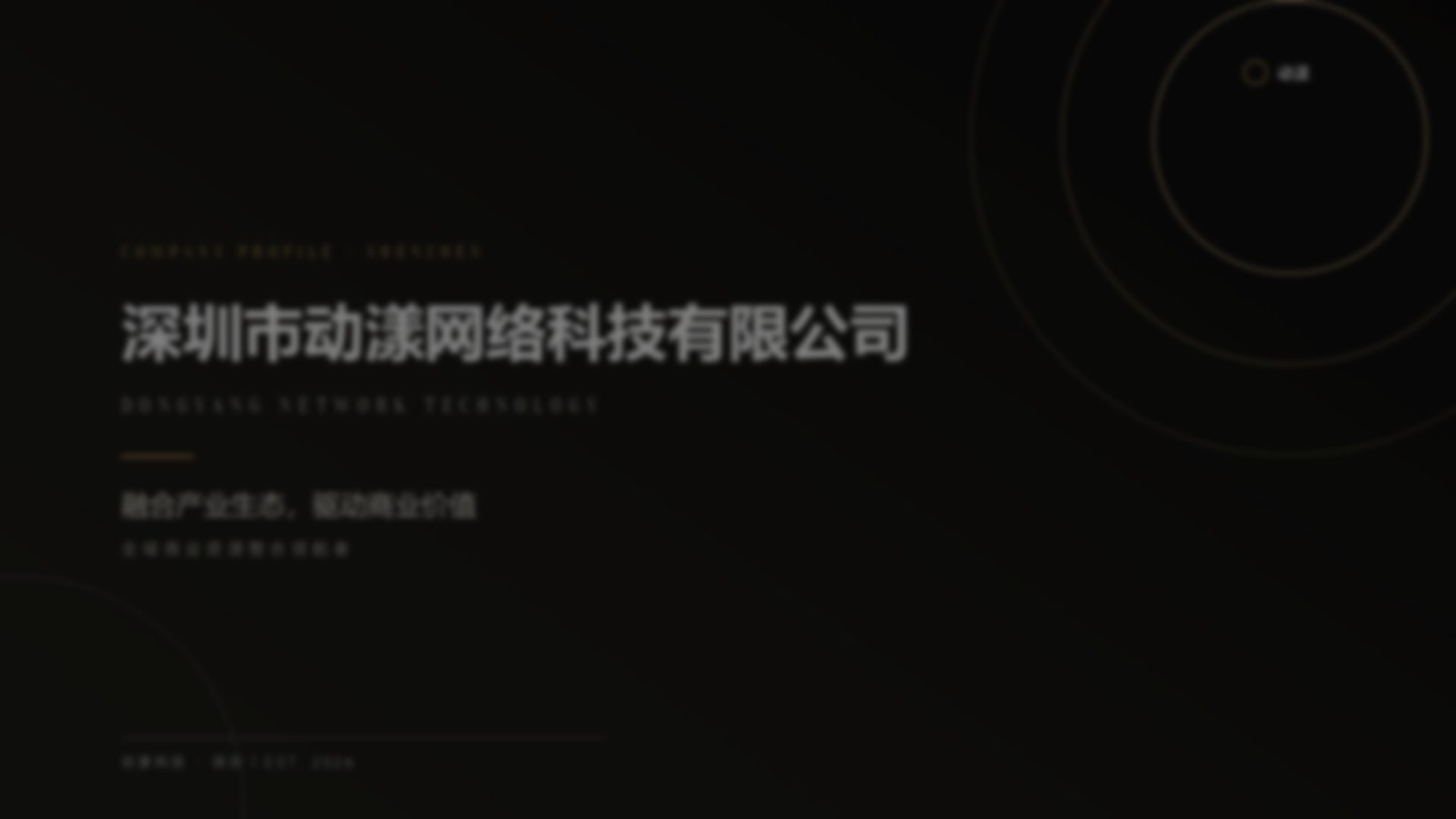深圳市动漾网络科技有限公司 · 公司简介封面